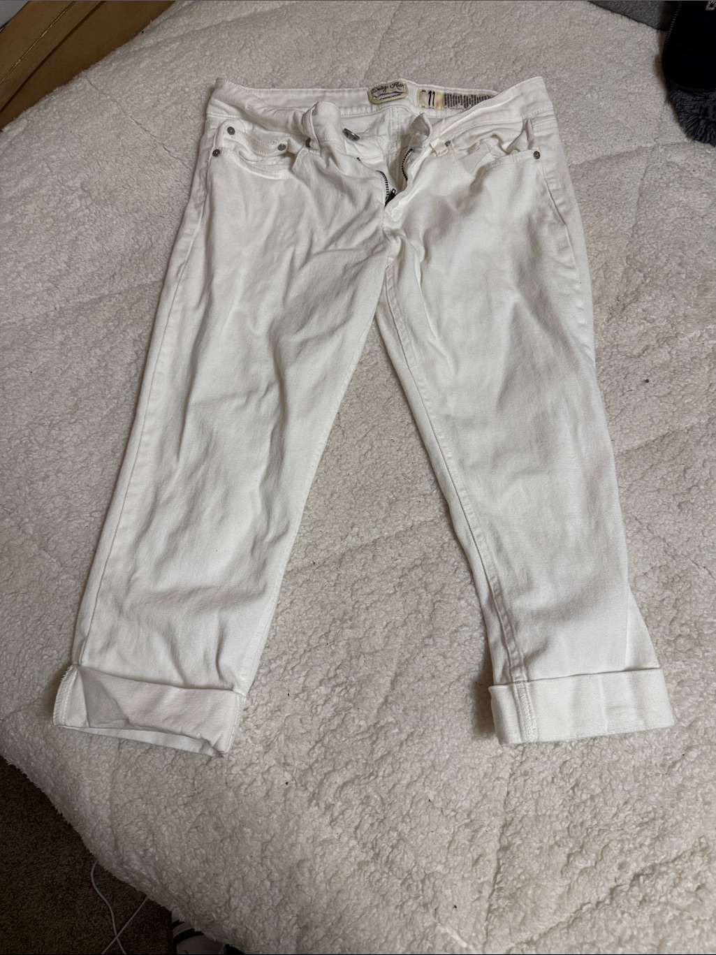Indigo Rein Cuffed White Denim Jeans